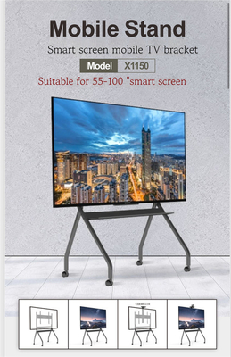 kopen Verstelbare hoogte TV-stand Zwarte TV-stand met wielen Met 220 lbs gewicht capaciteit online manufacture