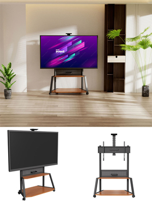 خرید VESA 600 X 1000mm تلویزیون تخت کف تلویزیون تلفن همراه با چرخ های قفل online manufacture