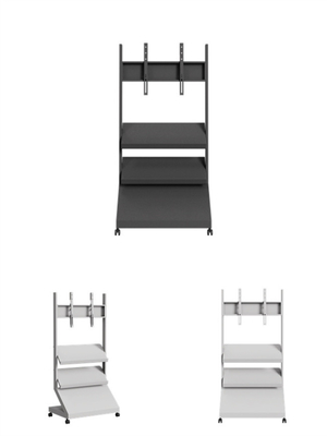 Buy 132lbs Rolling TV Cart With Shelf Height Adjustable Trolley Rolling Flat Screen Tv Stand VESA 600x400mm online manufacture