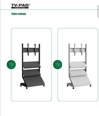 comprar Dois carrinhos de televisão móvel ajustáveis de prateleira até 132 lbs VESA Rollable TV Stand 400x600mm online manufacture