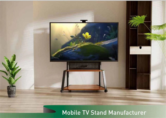 comprar Carrinho de televisão móvel de escritório 330Lbs Carrinho de televisão ao ar livre com 2 prateleiras rodas de roda online manufacture