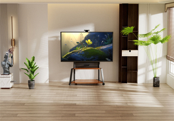 satın al Yüksekliği ayarlanabilir Mobil TV Arabası Kablo Yönetimi ile 2 raf TV Montajı Stand Yere 100Lbs online manufacture