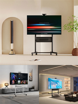 Beli 600x800mm Tinggi Lantai TV Stand TV Mobil Mobil Dengan Rak Terintegrasi Untuk 65 - 86 Inch TV online manufacture