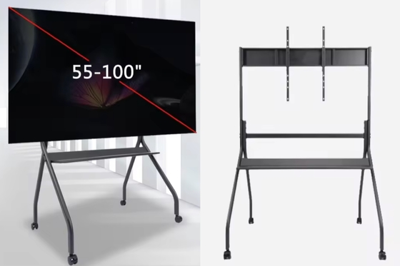 Universale mobiele tv-stand rollende tv-stand met montage voor 55