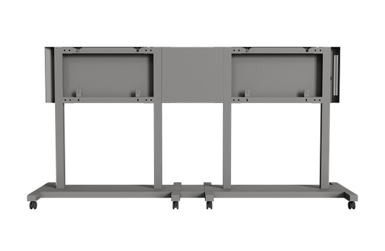 Twee 65' 86' schermen TV trolley staan voor tot 573lbs Rolling Media Console